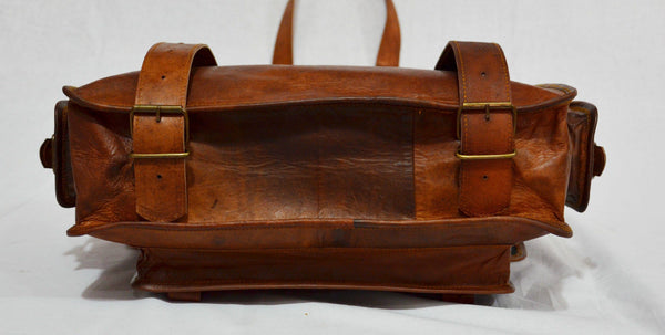 Vintage leather laptop rucksack messenger bag