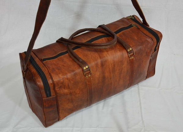 real  leather travel luggage bags