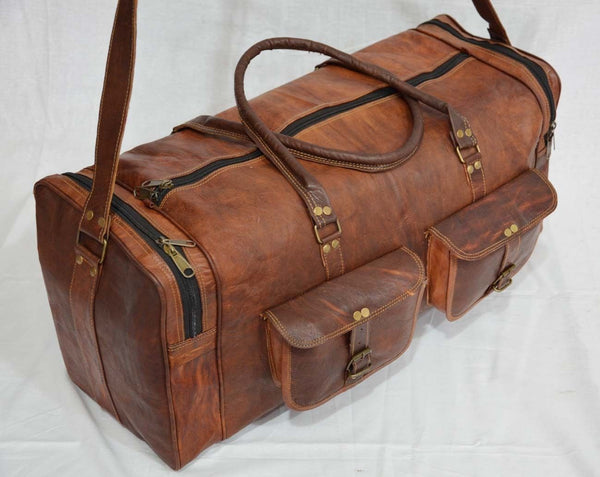 leather handmade travel  bags hand luggage