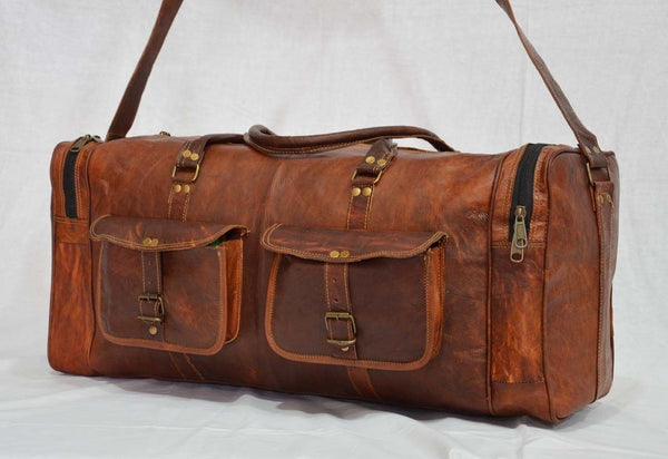 vintage leather travel bags for  women