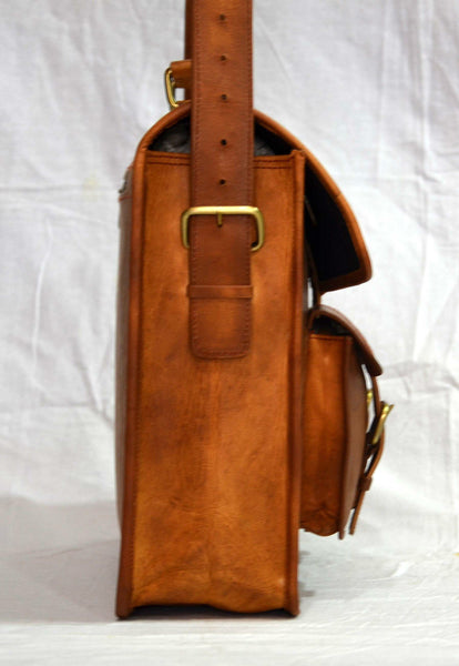 handmade real leather vintage leather laptop bag for men