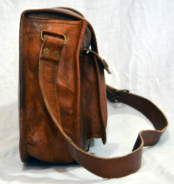 Women's Vintage Leather Handmade Satchel Bag  12" x 9"  x 4"