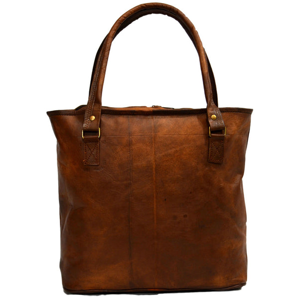 Ladies leather tote bag handmade