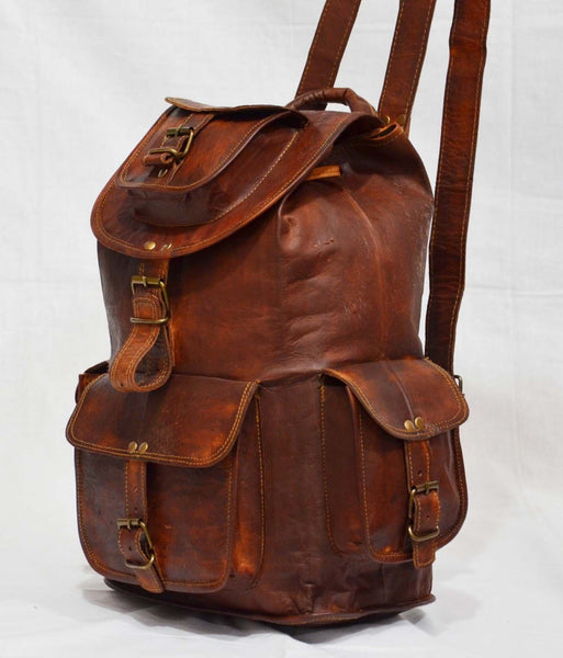 genuine leather laptop rucksack