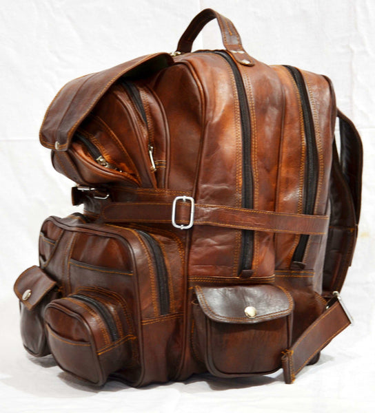 vintage leather rucksack backpack