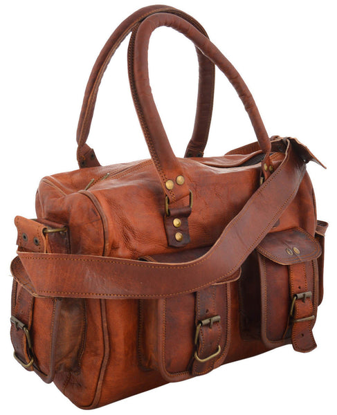 Leather tote bag or travel bag