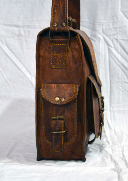 vintage leather laptop bag for men 