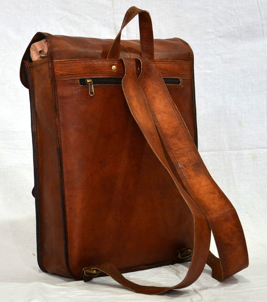 real leather handmade vintage rucksack