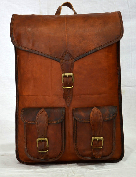 vintage leather rucksack backpack