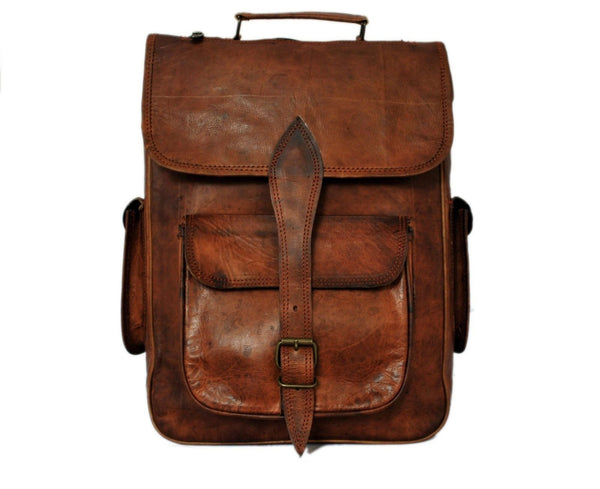 real leather rucksack for men and women