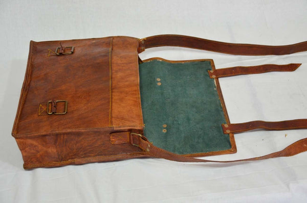 handmade leather laptop messenger bag