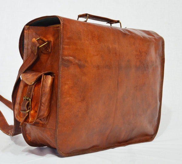 vintage leather satchel bag