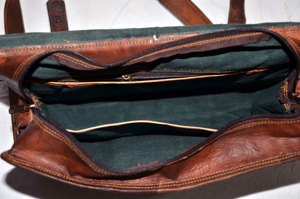 vintage leather handmade messenger bag for men