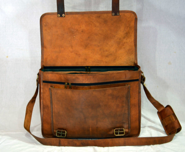 genuine leather laptop messenger bag