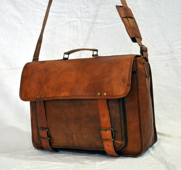 vintage  leather laptop bags for men and women