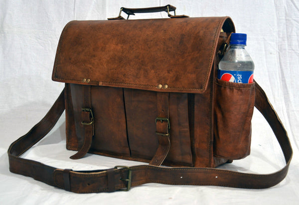 mens leather laptop messenger bag