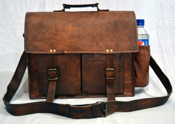 real  leather handmade messenger bag