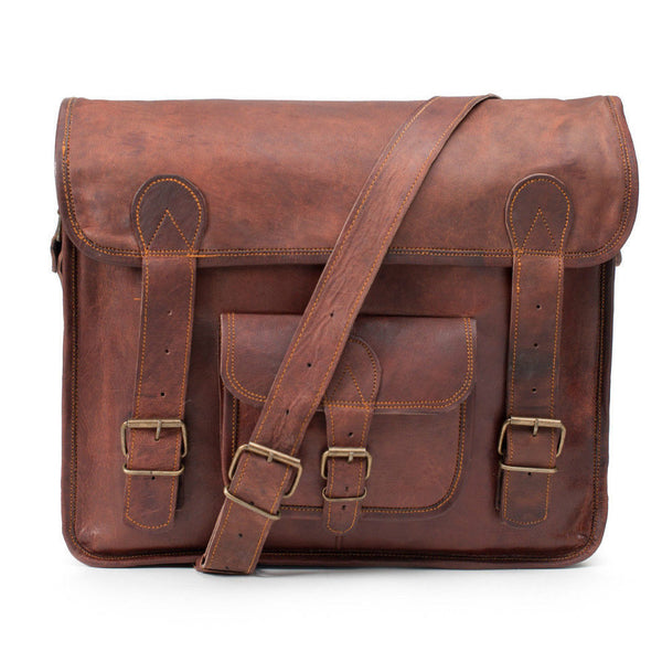 handmade leather satchel vintage