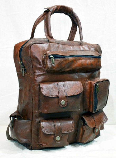 real leather rucksack for men and women