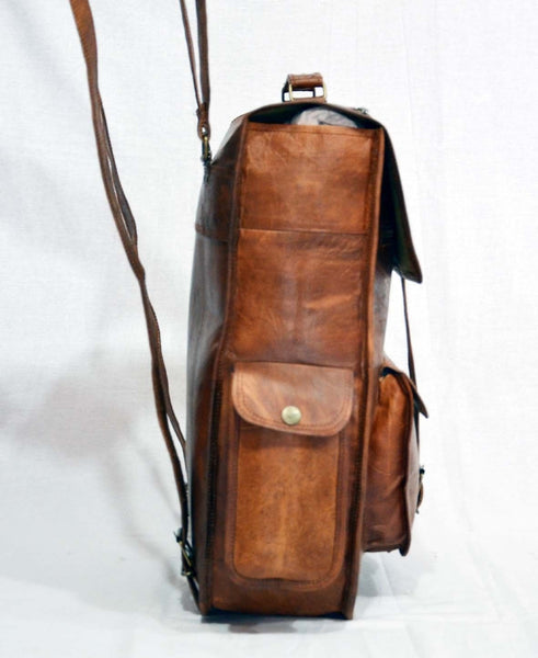 handmade leather rucksack