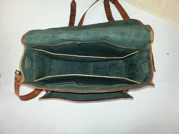 Vintage Leather Messenger Bag for Men & Women 11" x 15" x 4"