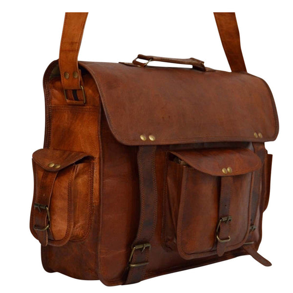 vintage leather handmade messenger and laptop bags for men