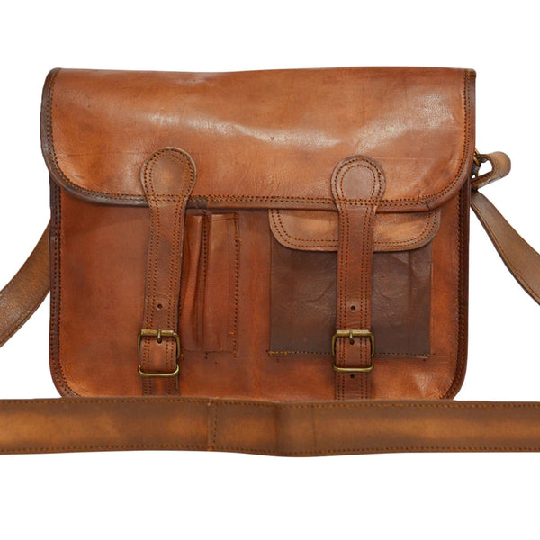 Vintage leather laptop messenger bag