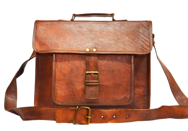 Leather satchel bag