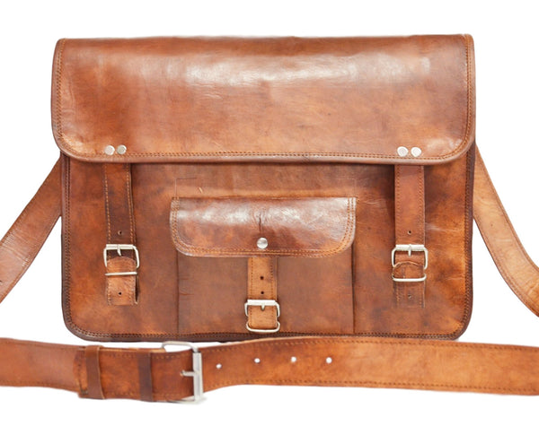 mens handmade leather satchel