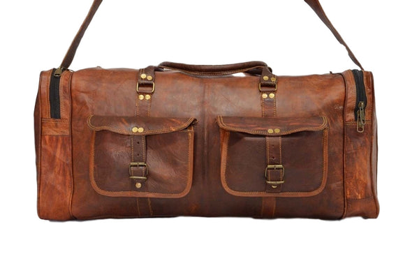 vintage leather travel bags for men and women