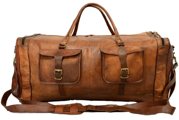 genuine leather travel luggage