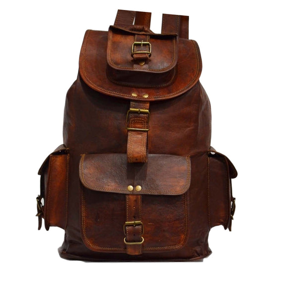 real leather rucksack  