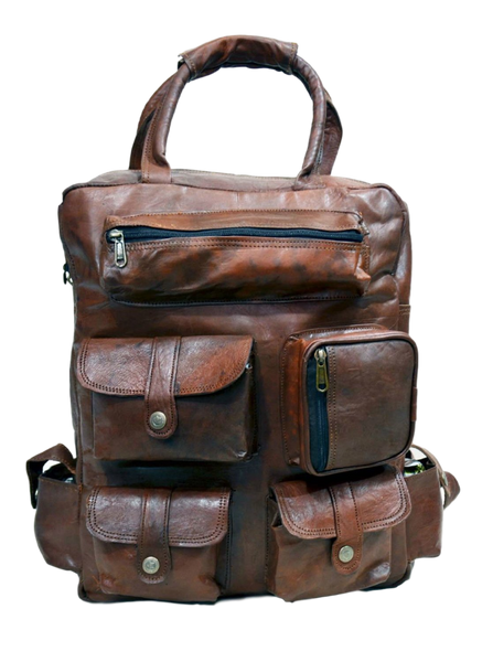 real  leather rucksack for men